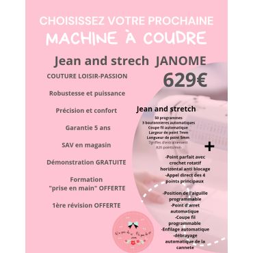 Jean & Stretch-Machine à coudre électronique Janome