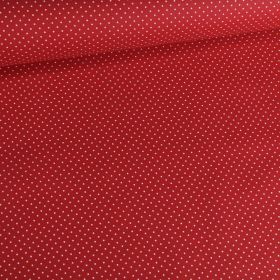 coupon coton enduit léger rouge à pois blancs