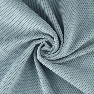 Coupon Velours grosses côtes uni bleu clair