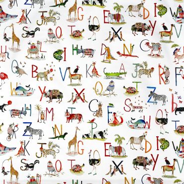 ALPHABET ANIMAUX coton enduit pvc 135cm