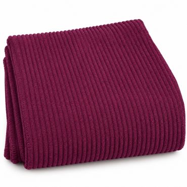 Coupon Velours grosses côtes uni prune