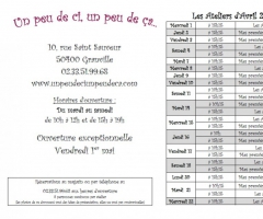 Le Planning des Ateliers d'Avril 2015