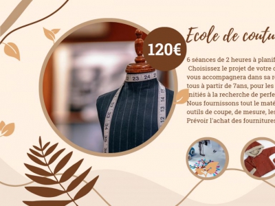 Imprimez votre bon cadeau à l'école de couture